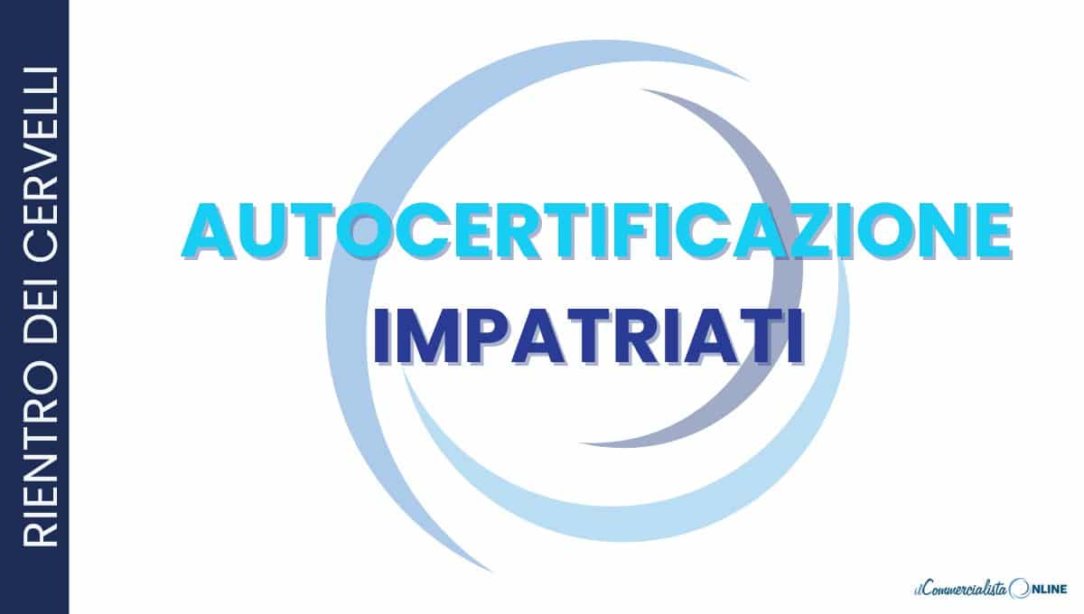 autocertificazione impatriati