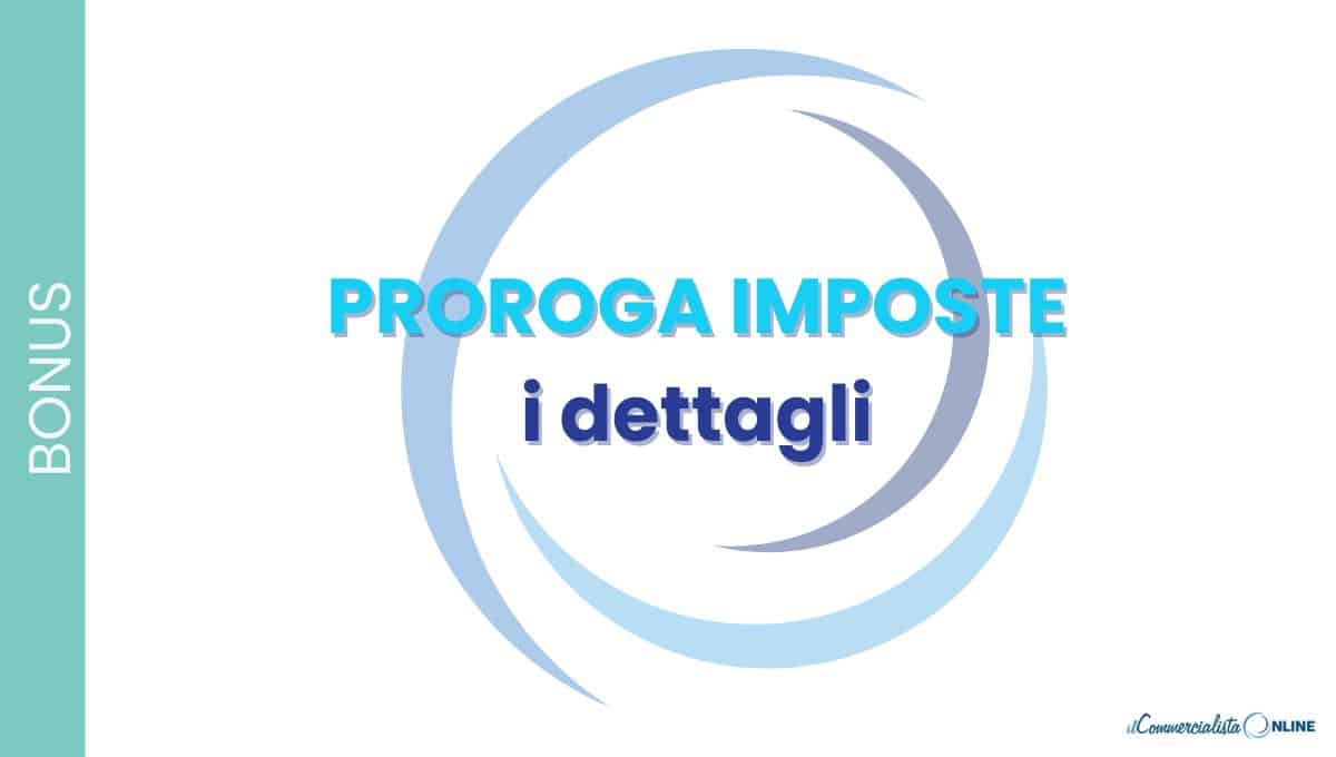 proroga imposte secondo acconto