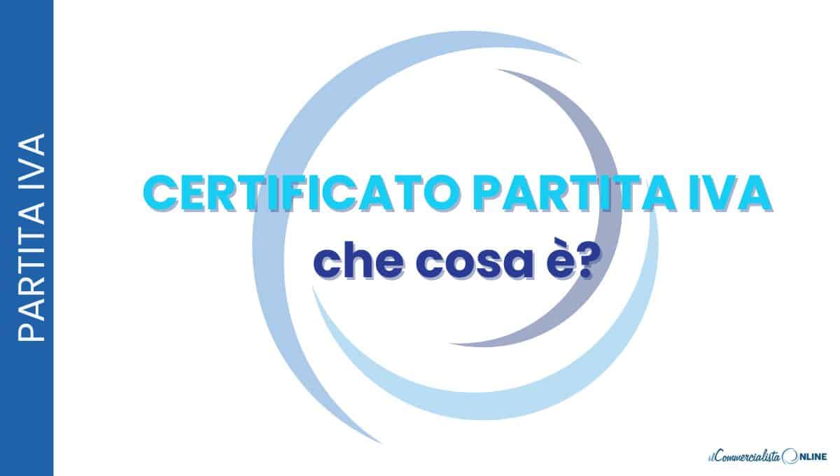 Certificato di attribuzione della Partita IVA